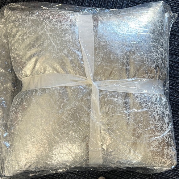 THRO STUDIO Bedding Set Of 2 Pillows Thro Silver Crackle Fix Suede